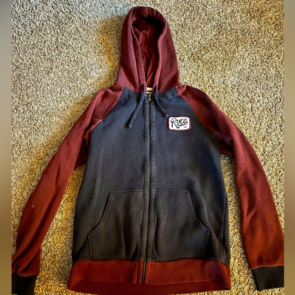 RVCA zip up Hooded Sweatshirt Medium